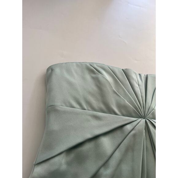 BCBG Pastel Mint Green Strapless Satin Silk Mini Dress Y2K Hoco Formal Cocktail - Picture 9 of 16